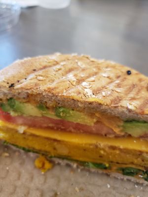 Vegan breakfast sandwich at Cloveberry in Sparta