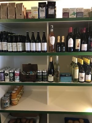 Beer wine tea coffee to go at Sally Ann's Cafe and Market in Lubec