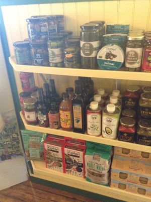 stuffed grape leaves, olives, spreads, etc at Sally Ann's Cafe and Market in Lubec