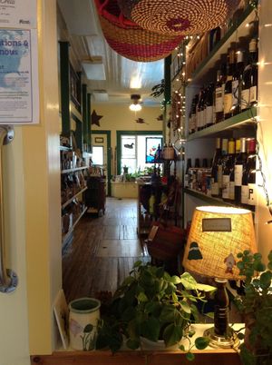 looking back towards front of cafe at Sally Ann's Cafe and Market in Lubec