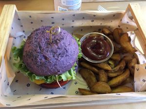 One of their many burgers at Flower Burger in Bologna