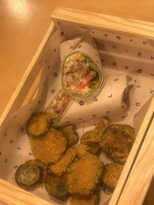 Vegan Kebab Wrap and Eggplant bites  at Flower Burger in Bologna