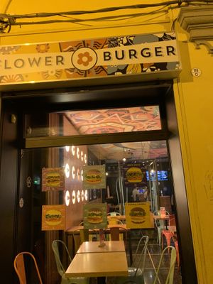 Outside  at Flower Burger in Bologna
