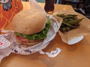 Gluten free cherry bomb with edamame at Flower Burger in Bologna
