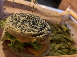 Jungle BBQ with edamame  at Flower Burger in Bologna