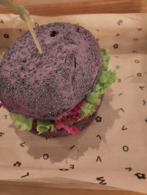 Colorful burgers at Flower Burger in Bologna