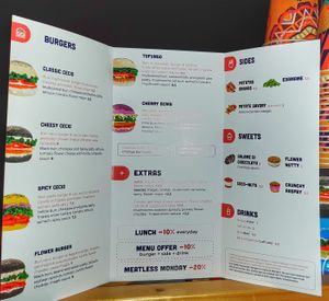 The menu 😍 at Flower Burger in Bologna