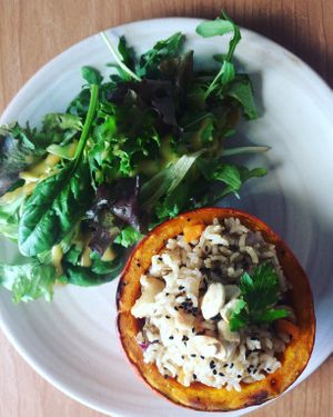 Stuffed pumpkins at Open Gare in Biarritz
