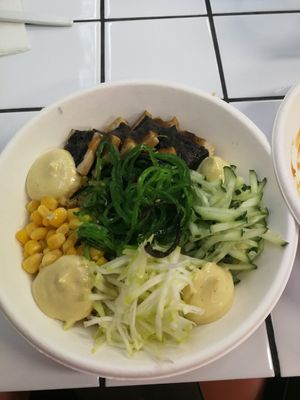 Tofu quinoa bowl at Green+Go in Minsk