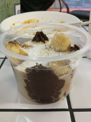 Cacao coconut banana dessert cup at Green+Go in Minsk