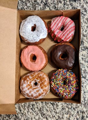 Chef's pick of half dozen vegan donuts at Pepperbox Doughnuts - Design Center  in Charlotte