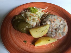 mushroom cutlets at Vilties Vaistinės Arbatine in Kaunas