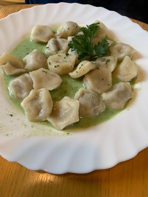 Dumplings at Vilties Vaistinės Arbatine in Kaunas