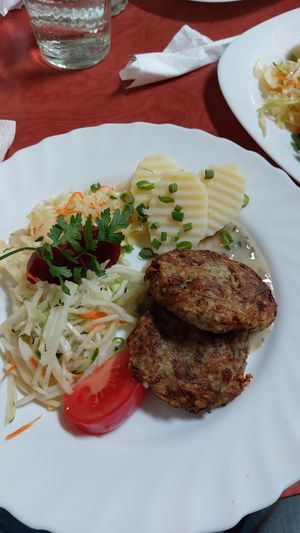 Mushroom cutlets at Vilties Vaistinės Arbatine in Kaunas