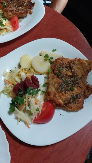 Soy steak at Vilties Vaistinės Arbatine in Kaunas