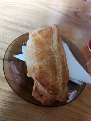 A bun with a kale at Vilties Vaistinės Arbatine in Kaunas