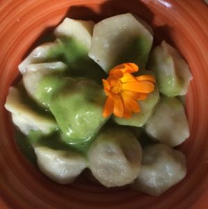 dumplings at Vilties Vaistinės Arbatine in Kaunas