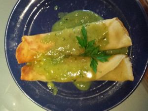 pancakes with spinach at Vilties Vaistinės Arbatine in Kaunas