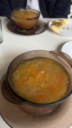 Sauerkraut soup  at Vilties Vaistinės Arbatine in Kaunas