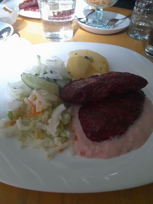 Beetroot burger at Vilties Vaistinės Arbatine in Kaunas