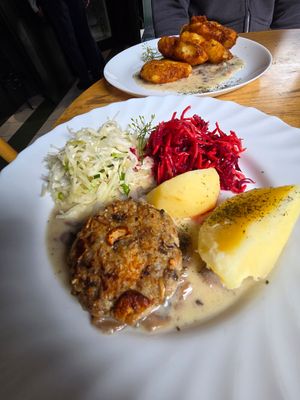 Mushroom cutlet at Vilties Vaistinės Arbatine in Kaunas