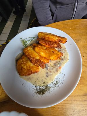 Potatoes cutlet at Vilties Vaistinės Arbatine in Kaunas