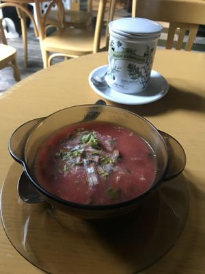Borsch at Vilties Vaistinės Arbatine in Kaunas