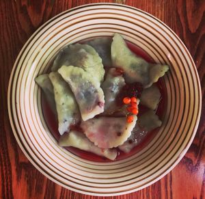 Dumplings with blueberries  at Vilties Vaistinės Arbatine in Kaunas