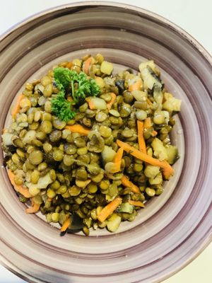 Delicious lentil stew 💕 at Vilties Vaistinės Arbatine in Kaunas