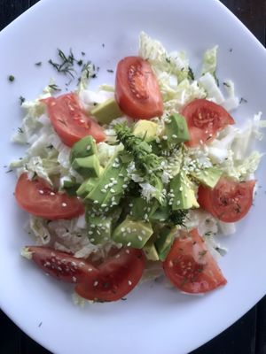 Avocado-tomato salad  at Vilties Vaistinės Arbatine in Kaunas