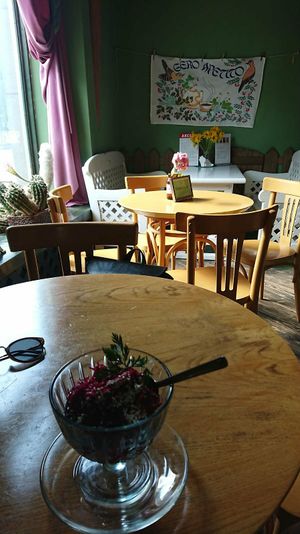 Raw beetroot salad at Vilties Vaistinės Arbatine in Kaunas