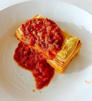 Plant-based lasagna at IKEA in Nagakute