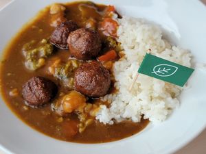 Curry with plant meat balls at IKEA in Nagakute