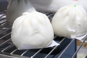 Vegan BBQ steam buns at E-PACS Vegan Cafe in East Tamaki