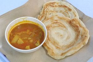 Roti & Curry with no garlic, no onion  at E-PACS Vegan Cafe in East Tamaki