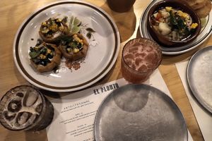 Sopes, ceviche, margarita negra, & watermelon margarita! at El Planta in South Brisbane