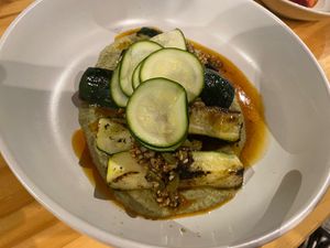 Verdes Asados. Charred zucchini at El Planta in South Brisbane