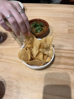 Tortilla chips and black bean hummus   at El Planta in South Brisbane