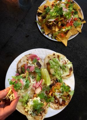 Nachos and a range of our tacos at El Planta in South Brisbane