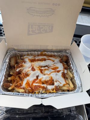 Vegan Buffalo Blue cheese fries  at Fat Sal's in Encino