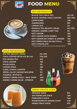 Food Menu - Page 1 at Ace Himalayan Cafe Restaurant & Bar in Kathmandu