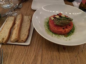 Vegan tartare - tomato based and amazing   at Piu in Zurich