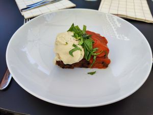 Lasagne - looks small but was filling at Piu in Zurich