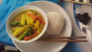 Vegetable curry + rice 30.000 at Lai Khan Ahan Lao Food in Luang Prabang