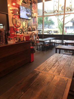 Inside seating  at Epi x Rebel in Central Singapore