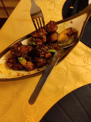 Manchurian gobi! at United Kitchens of India in Vilamoura