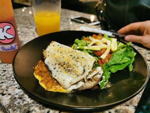 Epic lasagna at Karma in Panama City