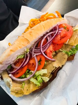 Club Banger and fries   at Seitan's Realm in Columbus