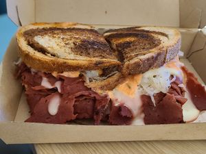 Reuben sandwich at Seitan's Realm in Columbus
