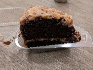 German chocolate cake at Seitan's Realm in Columbus